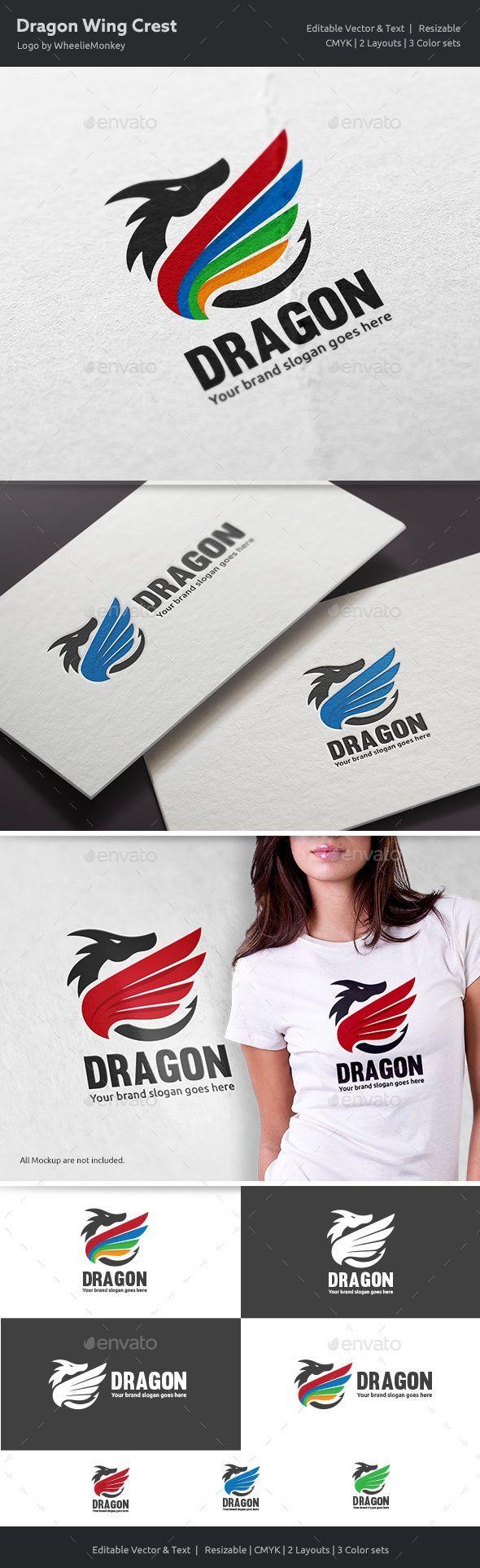 Dragon Wing Logo - Dragon Wing Crest Logo - Crests Logo Templates Download here : https ...