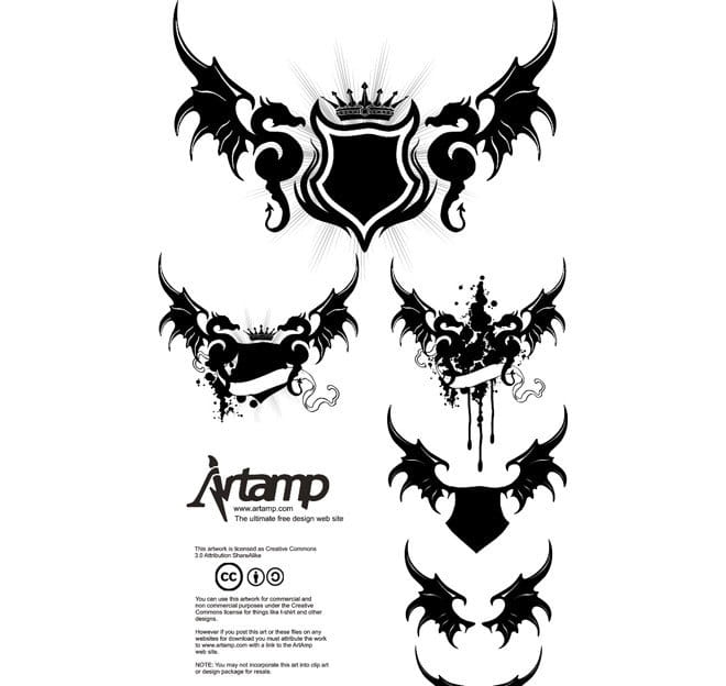 Dragon Wing Logo - Dragon wings vector set eps file | free graphics | UIHere