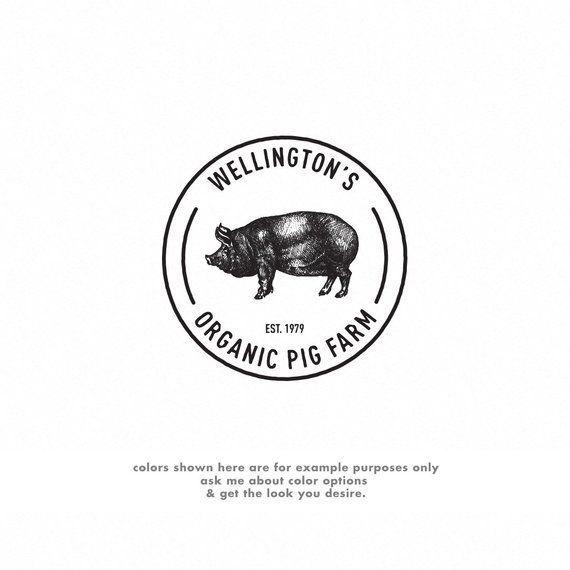 Rustic Farm Logo - Pig Logo, Ranch Logo, Farming Logo, Farm Branding, Pig Farm Logo ...