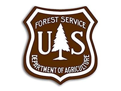 Brown White Logo - American Vinyl BROWN & WHITE US Forestry Shield Shaped