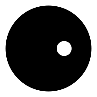 White with Black Dot Circle Logo - black circle with white dot right. emojidex emoji service