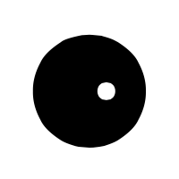 White with Black Dot Circle Logo - Charbase U+2688: BLACK CIRCLE WITH WHITE DOT RIGHT
