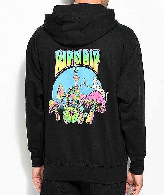 Ripndip Psychedelic Logo - RIPNDIP Psychedelic Black Hoodie | Zumiez