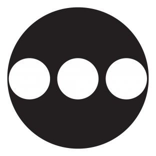 White with Black Dot Circle Logo - Circles & Dots | Projected Image