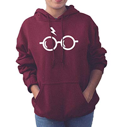 Lightning Bolt College Logo - Harry Potter Glasses Hoodie Lightning Bolt Hogwarts College Hoody