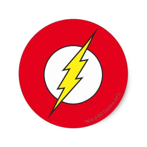 Lightning Bolt College Logo - The Flash | Lightning Bolt Classic Round Sticker | Back to School ...