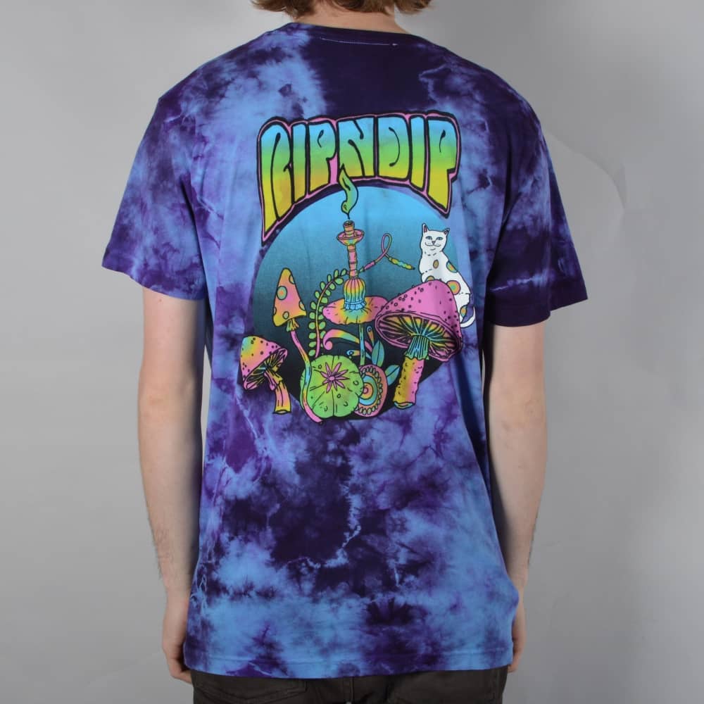 Ripndip Psychedelic Logo - Rip N Dip Psychedelic Nermal Pocket T-Shirt - Blue Acid Wash - SKATE ...