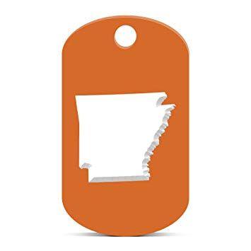Orange Ar Logo - Amazon.com: Arkansas Shaped Keychain GI Dog Tag engraved AR Orange ...