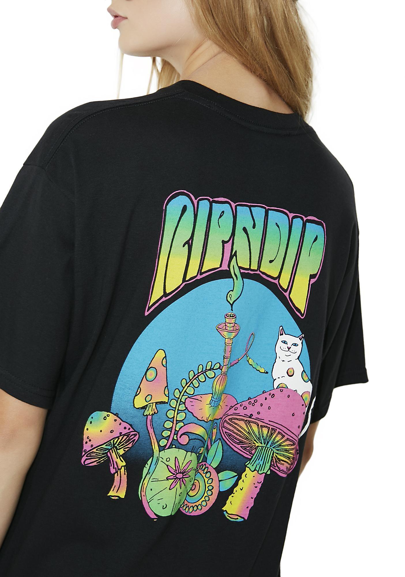 Ripndip Psychedelic Logo - RIPNDIP Black Psychedlic Nermal Graphic Tee | Dolls Kill