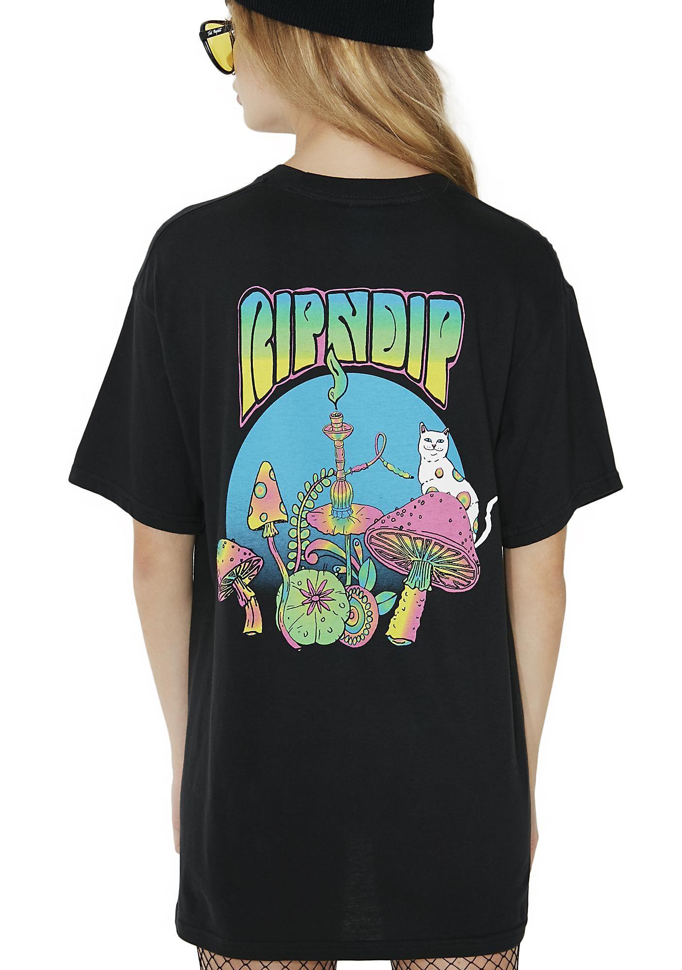 Ripndip Psychedelic Logo - RIPNDIP Black Psychedlic Nermal Graphic Tee | Dolls Kill