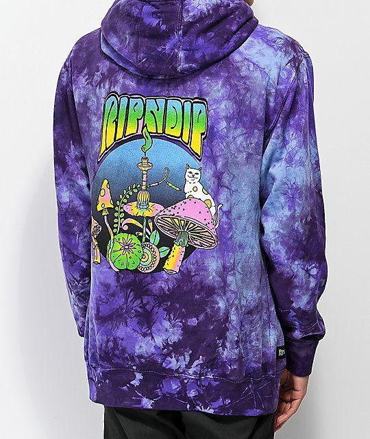 Ripndip Psychedelic Logo - RIPNDIP Psychedelic Nerm Purple Tie Dye Hoodie | Zumiez