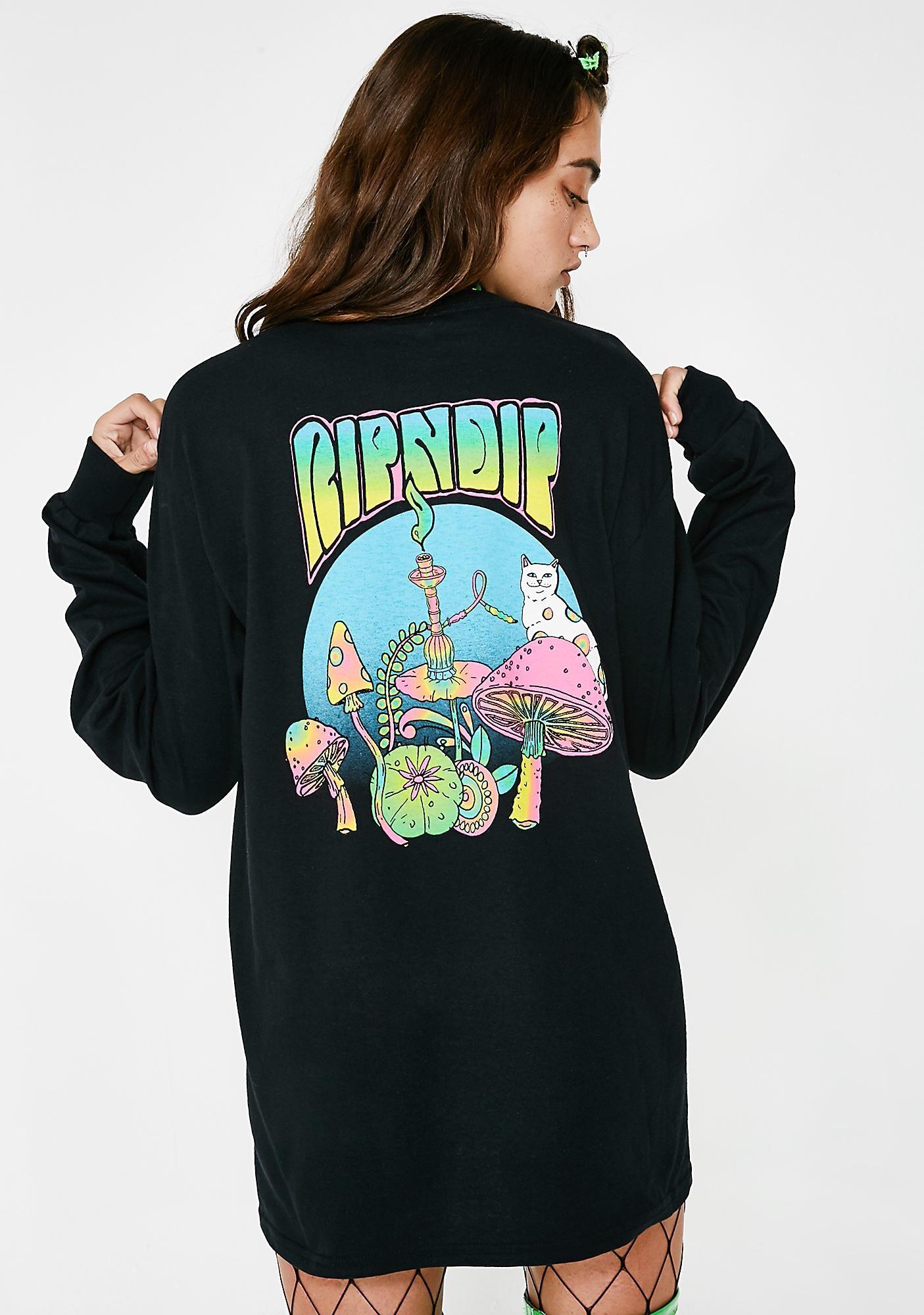 Ripndip Psychedelic Logo - RIPNDIP Psychedelic Long Sleeve Tee | Dolls Kill