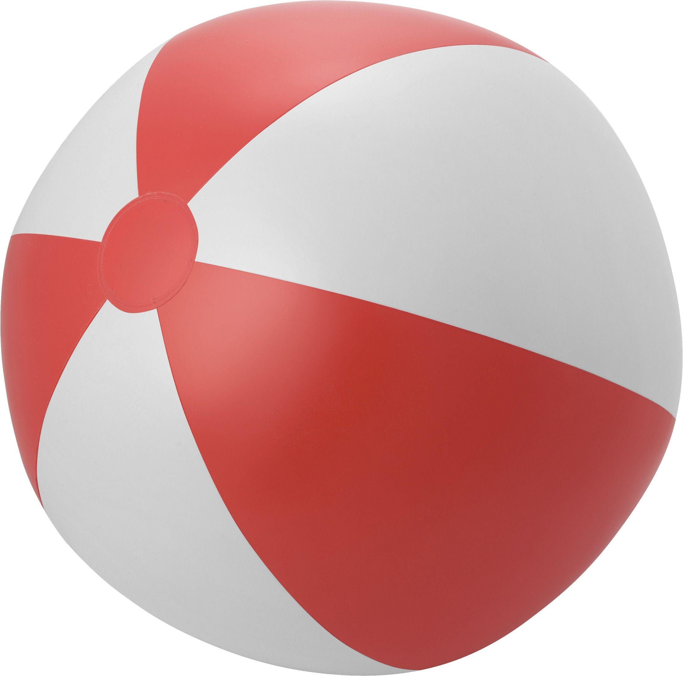 Red and White Sphere Logo - Large PVC Beach Ball., Red White Inflatable Beach Equipment