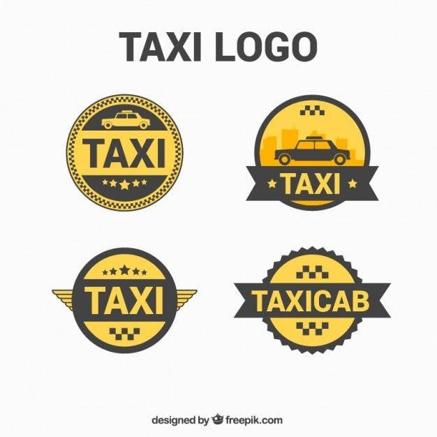 Taxi Logo - Round logos for taxi service Vector