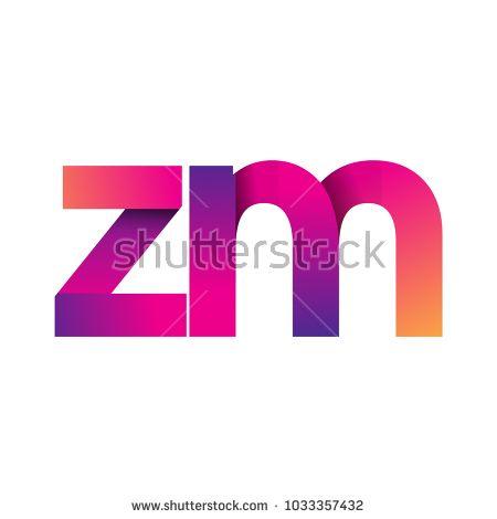 ZM Logo - Initial Letter ZM Logo Lowercase, magenta and orange, Modern and ...