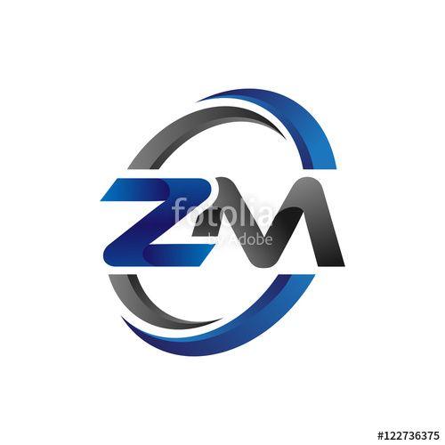 ZM Logo - Simple Modern Initial Logo Vector Circle Swoosh zm Stock image