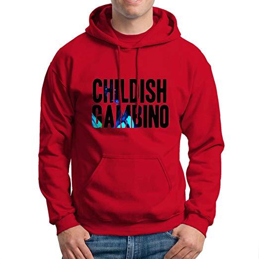 Childish Gambino Logo - Childish Gambino Logo Red Unisex Hoodies Size L: Clothing
