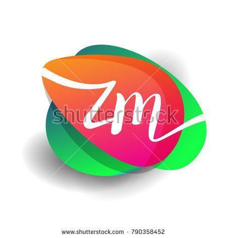 ZM Logo - Letter ZM logo with colorful splash background, letter combination ...