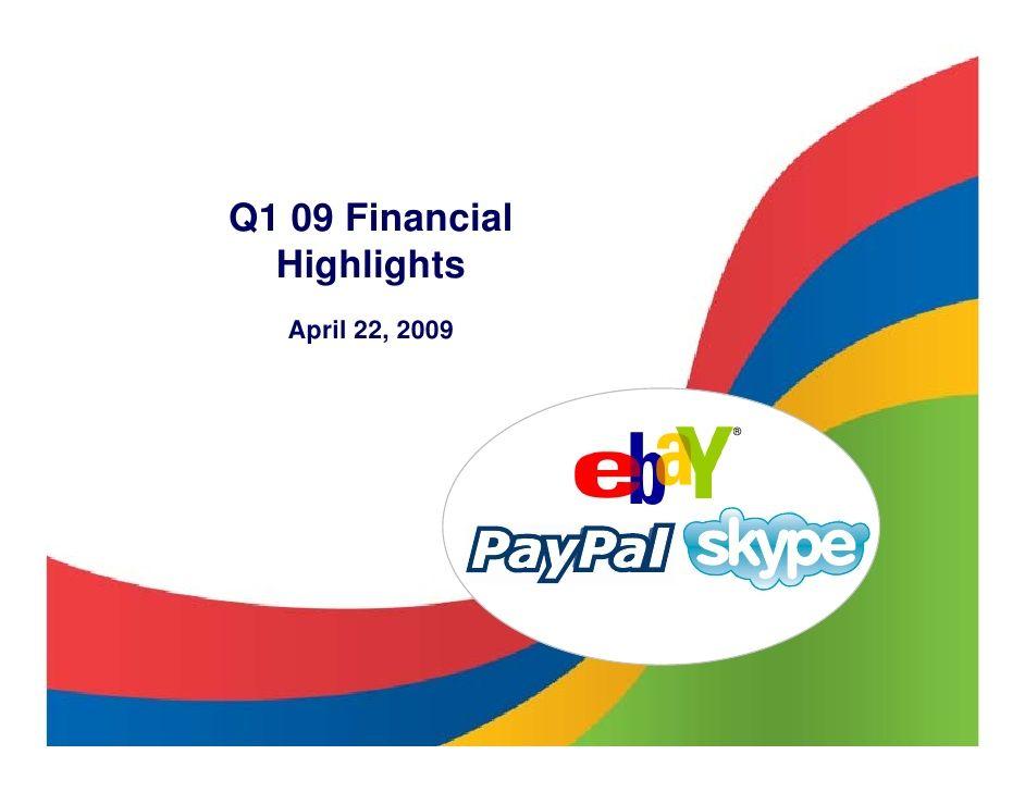 eBay Inc. Logo - Presentation on Q1 2009 Earning Report of Ebay Inc.