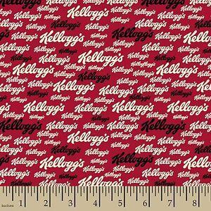 Red Cereal Logo - Kelloggs Red Black Cream Logo Vintage Cereal Food Red Cotton ...