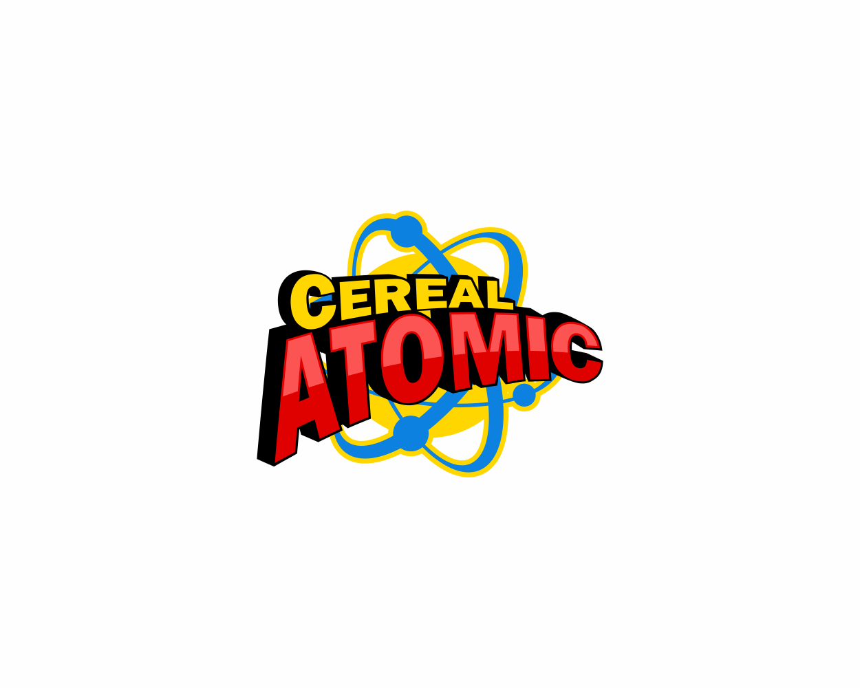 Red Cereal Logo - Bold, Playful Logo Design for Cereal Atomic by alpino. Design