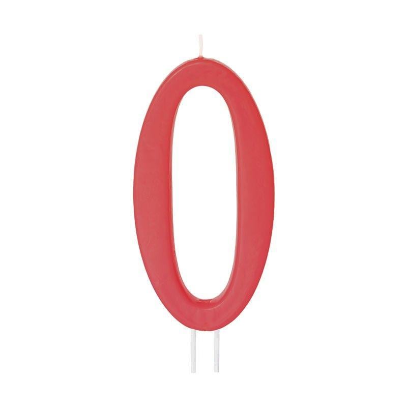 Big Red Oval Logo - Number candles big red nr. 0 CANDLES
