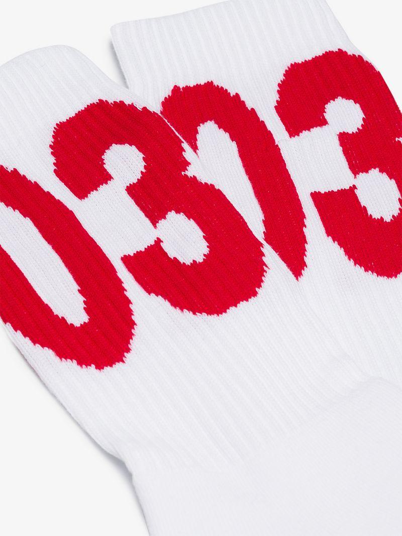 Big Red Oval Logo - 032C White And Red Big Logo Cotton Socks | Browns