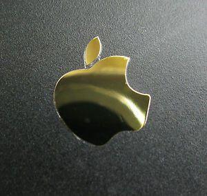 Gold Apple Logo - Apple Logo Label Aufkleber Sticker Badge metal Golden color decal ...