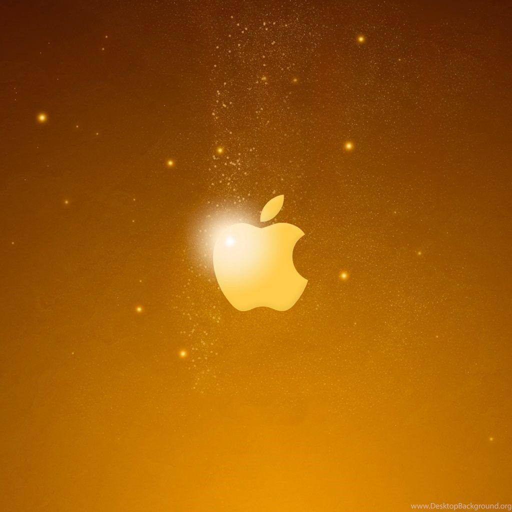 Gold Apple Logo - Golden Apple Logo iPad Wallpaper Download Desktop Background