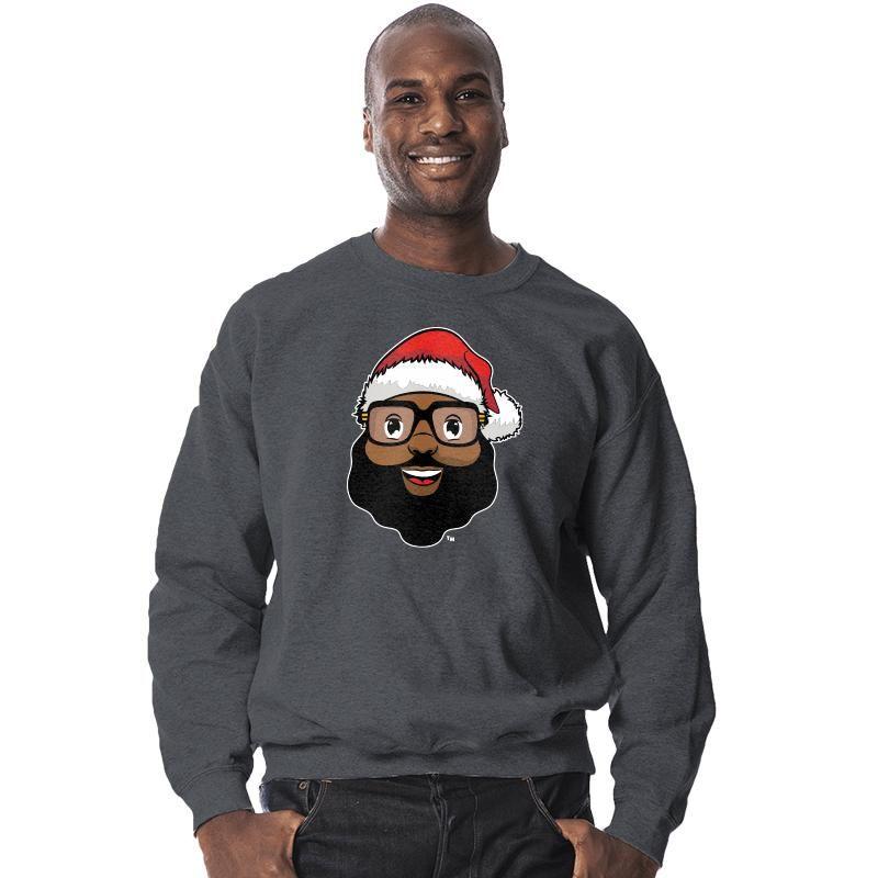 Black Santa Logo - Black Santa Logo Sweater - Dark Heather