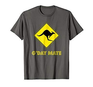 Funny Australian Logo - G'Day Mate Funny Kangaroo Australian Love Australia T