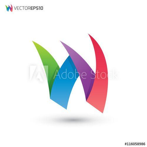 Colorful W Logo - Colorful Overlap W Logo this stock vector and explore similar