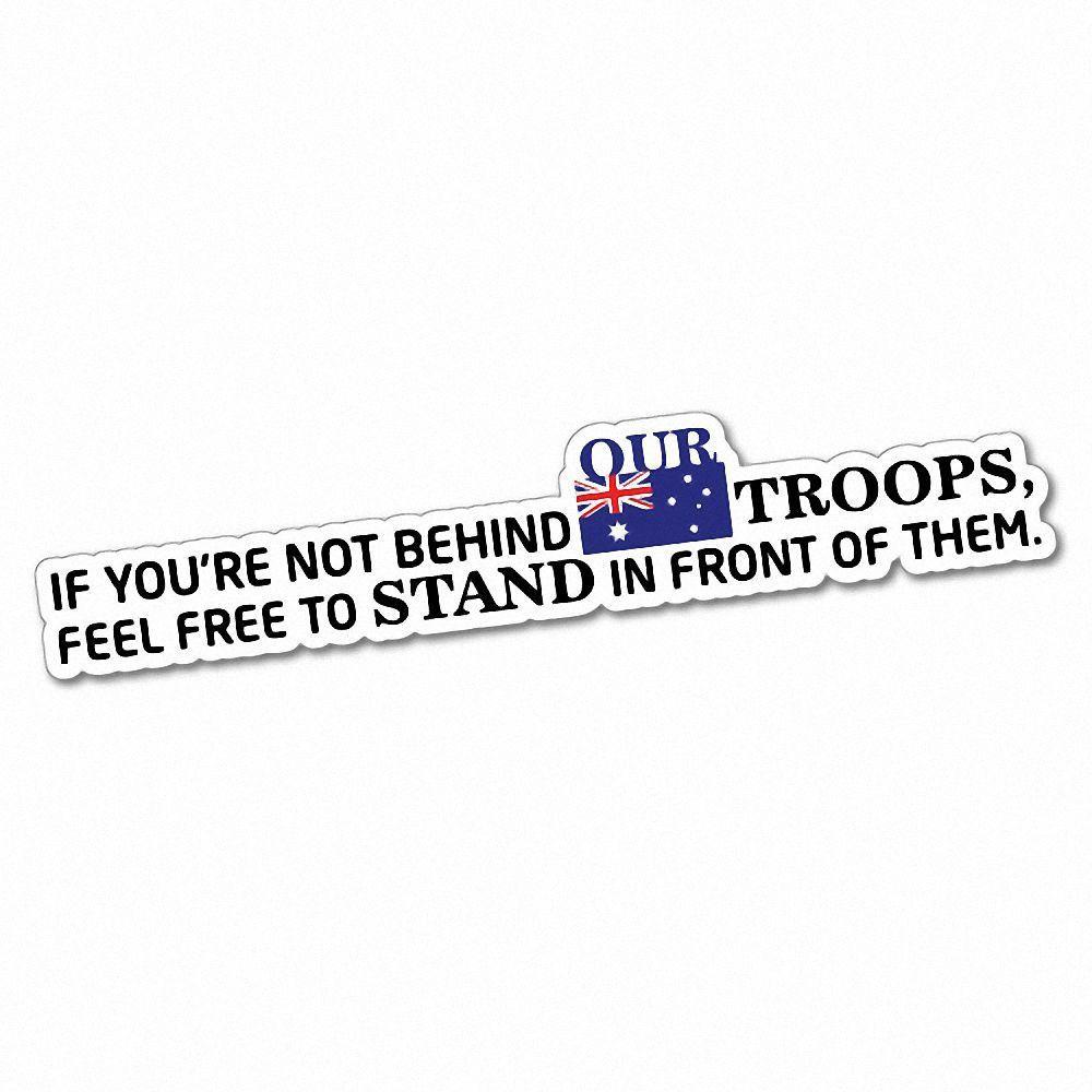 Funny Australian Logo - Support Our Troops Australian Sticker Aussie Car Flag 4x4 Funny Ute