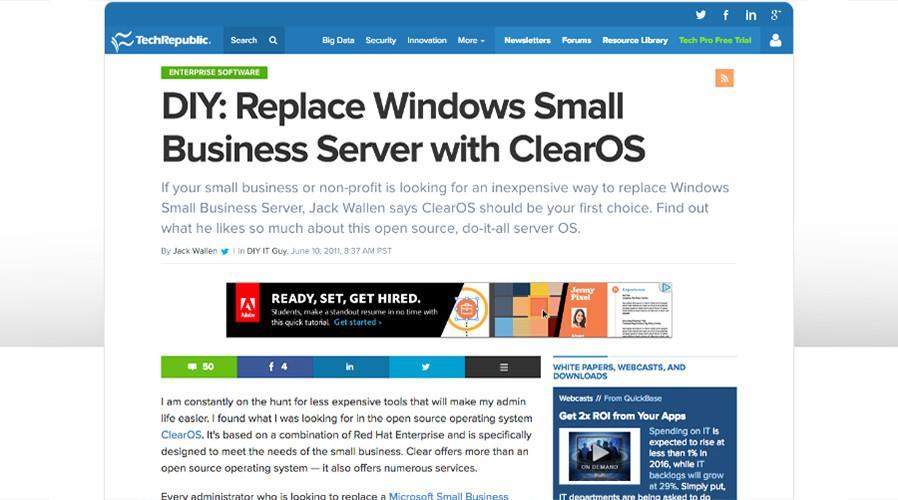 Small Business Server Logo - DIY: Replace Windows Small Business Server with ClearOS - ClearCenter