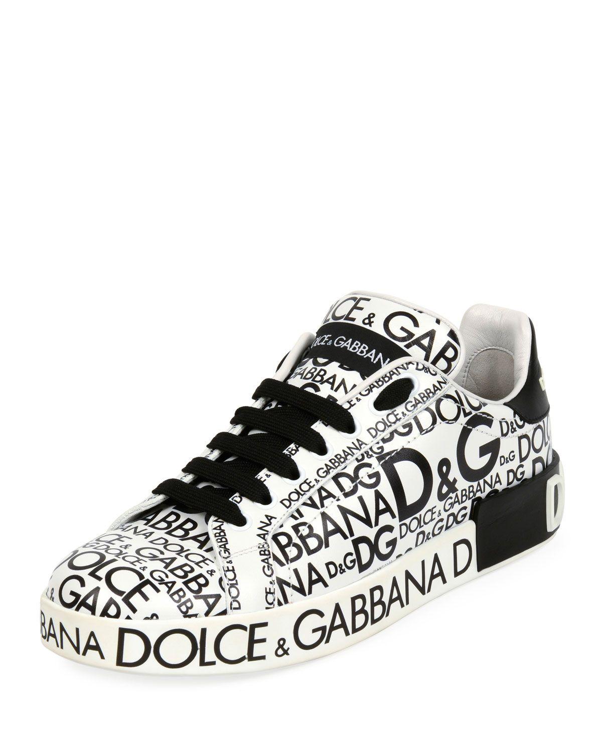 Dolce and Gabbana Logo - Dolce & Gabbana Logo-Print Platform Sneakers | Neiman Marcus