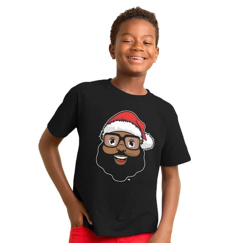 Black Santa Logo - Black Santa Logo Kids Tee - Black