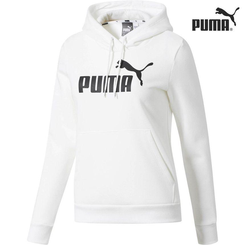 White Puma Logo - Authentic Puma Essential Logo Hoodie White Puma Clothes for Women ...