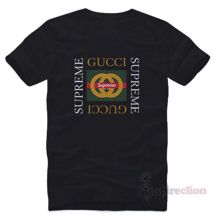 Gucci X Supreme Logo - For Sale Gucci x Supreme Collaboration Logo T-Shirt - Inspireclion.com