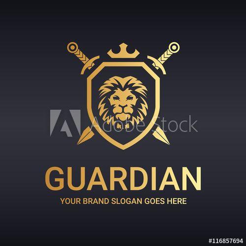 Lion Shield Logo - Guardian logo. Lion shield. Warrior logo. this stock vector