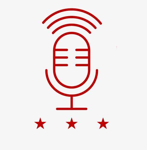 Radio Logo - Line Style Microphone Podcast Radio Logo, Line Clipart, Microphone
