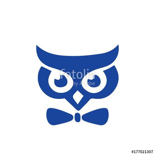 Owl Head Logo - Blue Owl Head Logo With Bow Ties Stock Image And Royalty Free