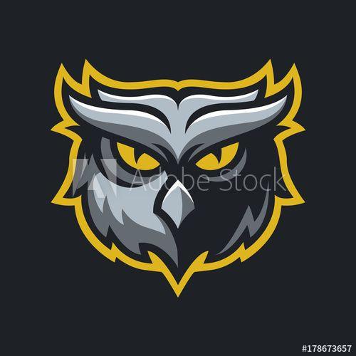 Owl Head Logo - Owl head mascot logo design. Sport logotype illustration. Eps10 ...