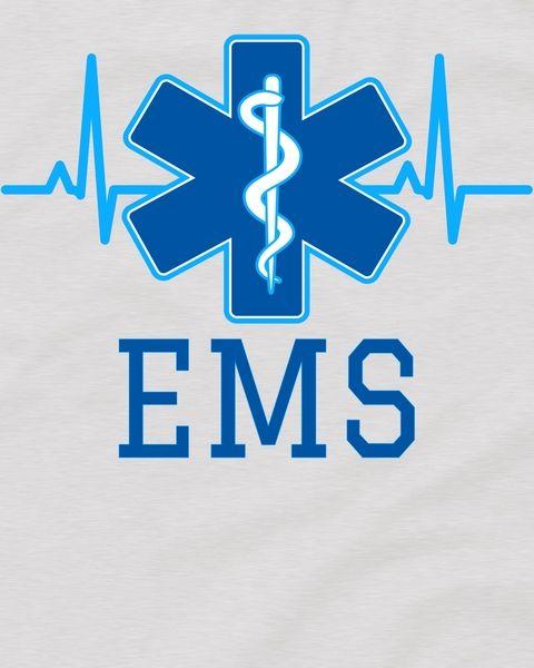 EMS Logo - EMS Emergency Medical Services Pulse Logo T-Shirt | TeeShirtPalace