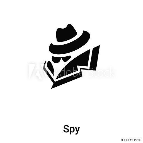 Black Spy Logo - Spy icon vector isolated on white background, logo concept of Spy
