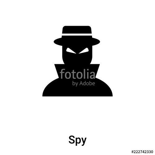 Black Spy Logo - Spy icon vector isolated on white background, logo concept of Spy