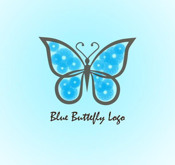 Blue Butterfly Logo - AYA Templates