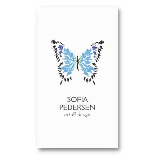 Blue Butterfly Logo - ELEGANT BLUE BUTTERFLY LOGO Personal Business Card to