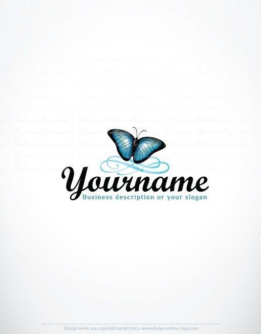Blue Butterfly Logo - Exclusive Design: Elegant Blue butterfly Logo + Compatible FREE