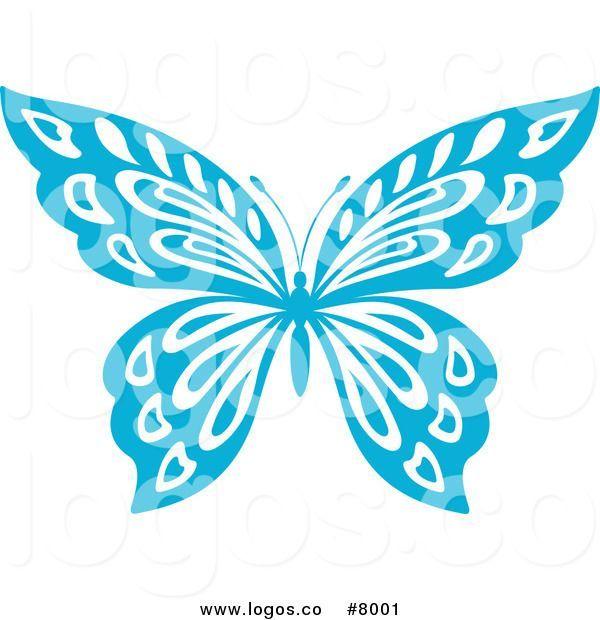 Blue Butterfly Logo - Royalty Free Clip Art Vector Logo of a Blue Butterfly. QuiLliNg