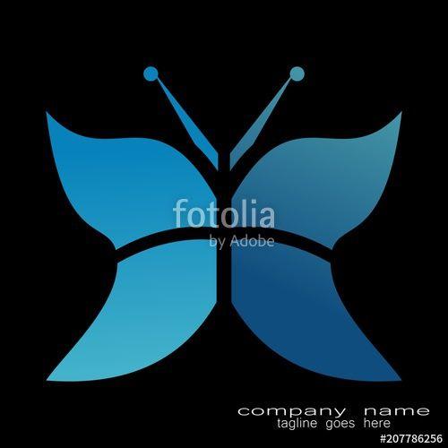 Blue Butterfly Logo - Blue Butterfly Logo Stock Image And Royalty Free Vector Files